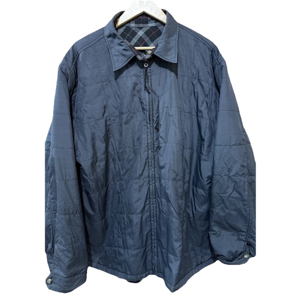 Mountain Khakis Mens‎ Blue/Blue Plaid Jacket Reversible Mid Weight Puffer XL EUC